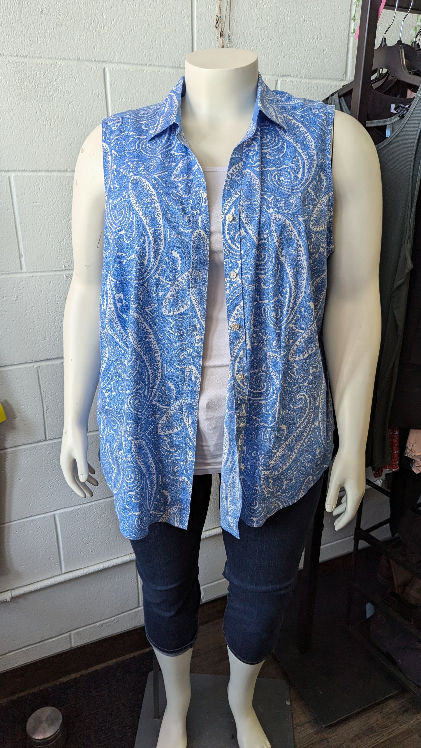 Talbots Paisley Sleeveless Button Up - Size 24W