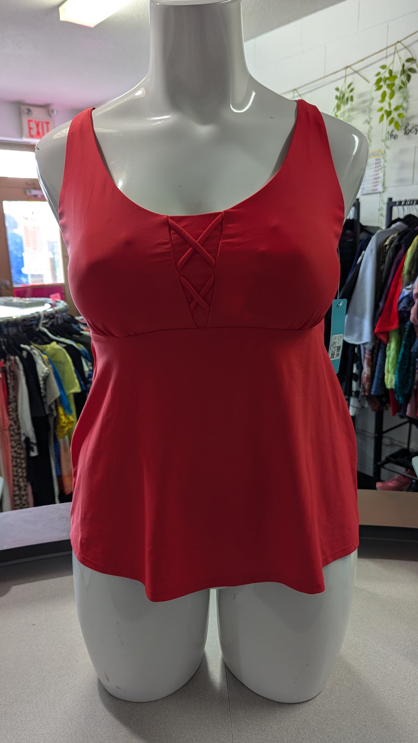 Cactus Brand Red Tankini Top NWT - Size 1X