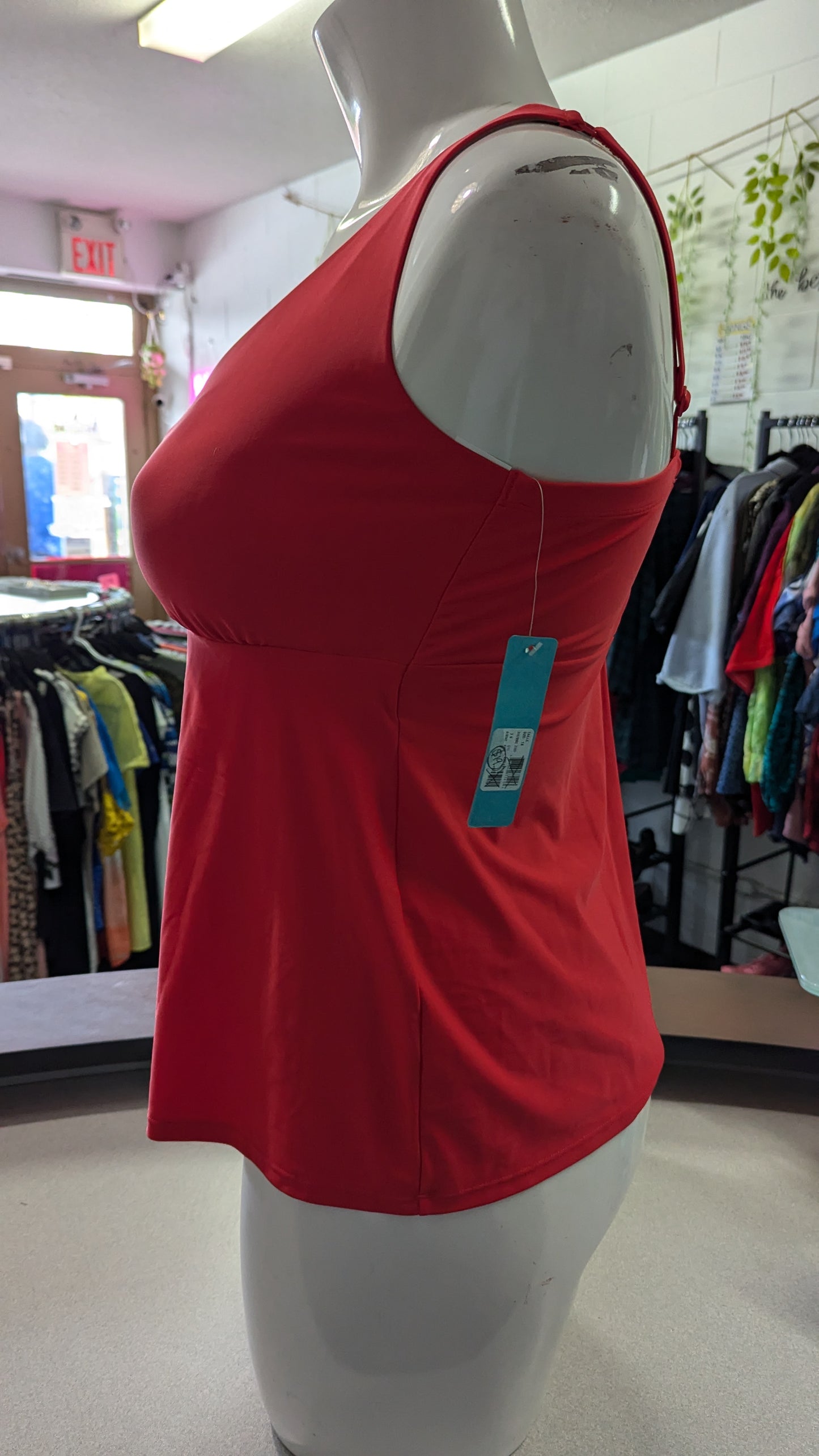 Cactus Brand Red Tankini Top NWT - Size 1X