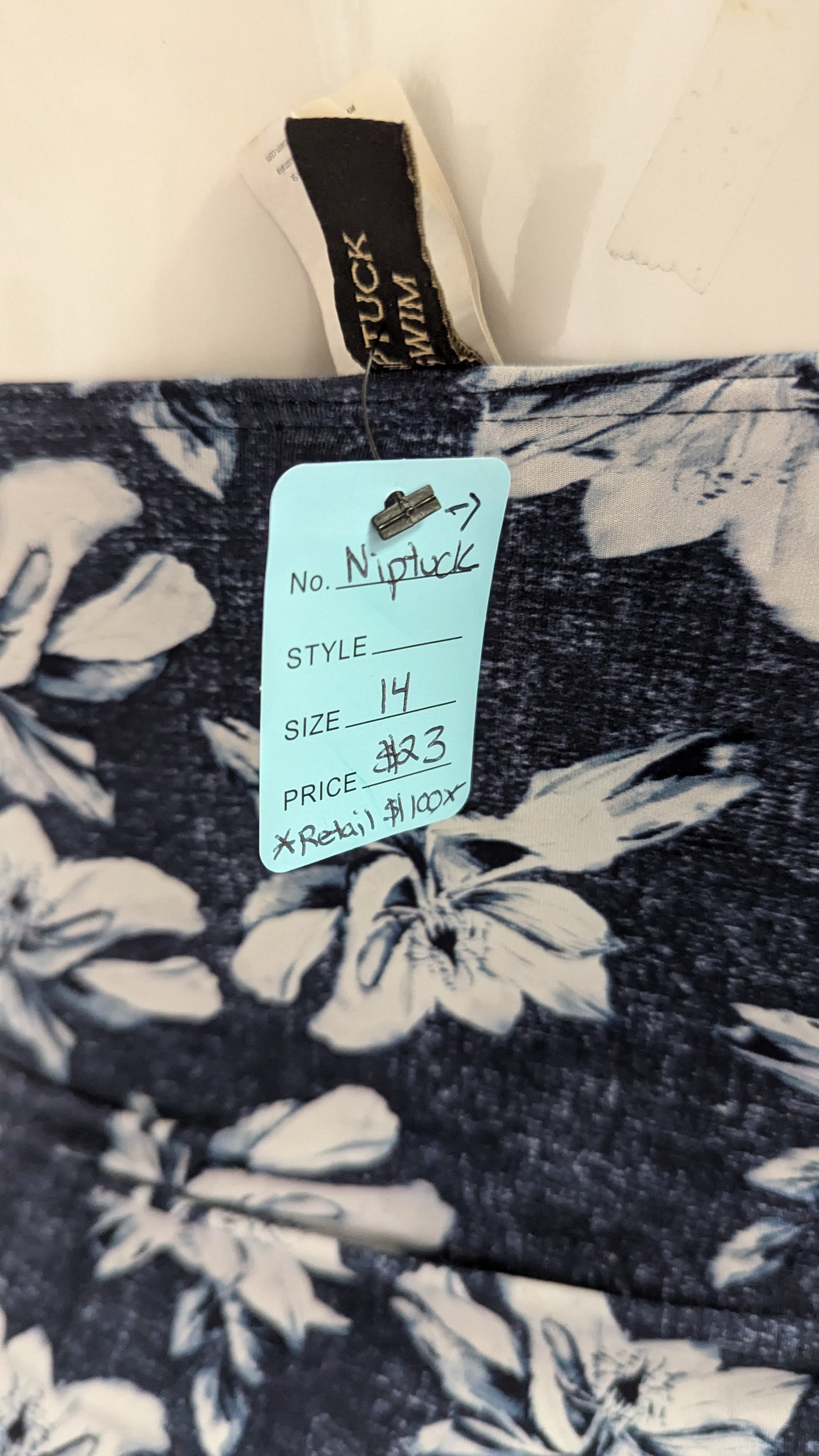 Floral Niptuck Tankini Top - Size 14