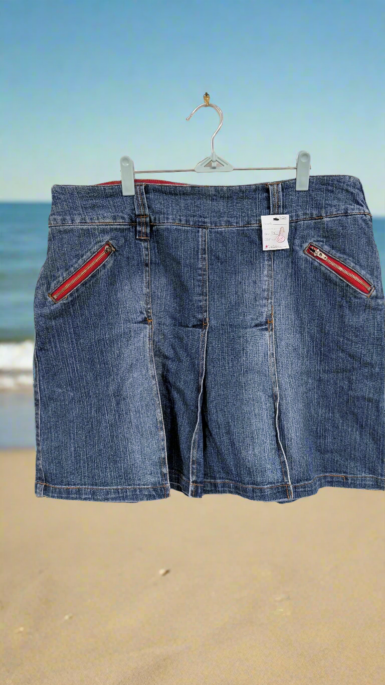 Y2K flared denim skirt
