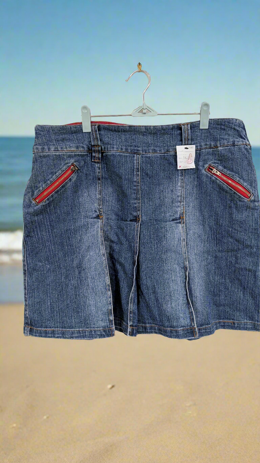 Y2K flared denim skirt