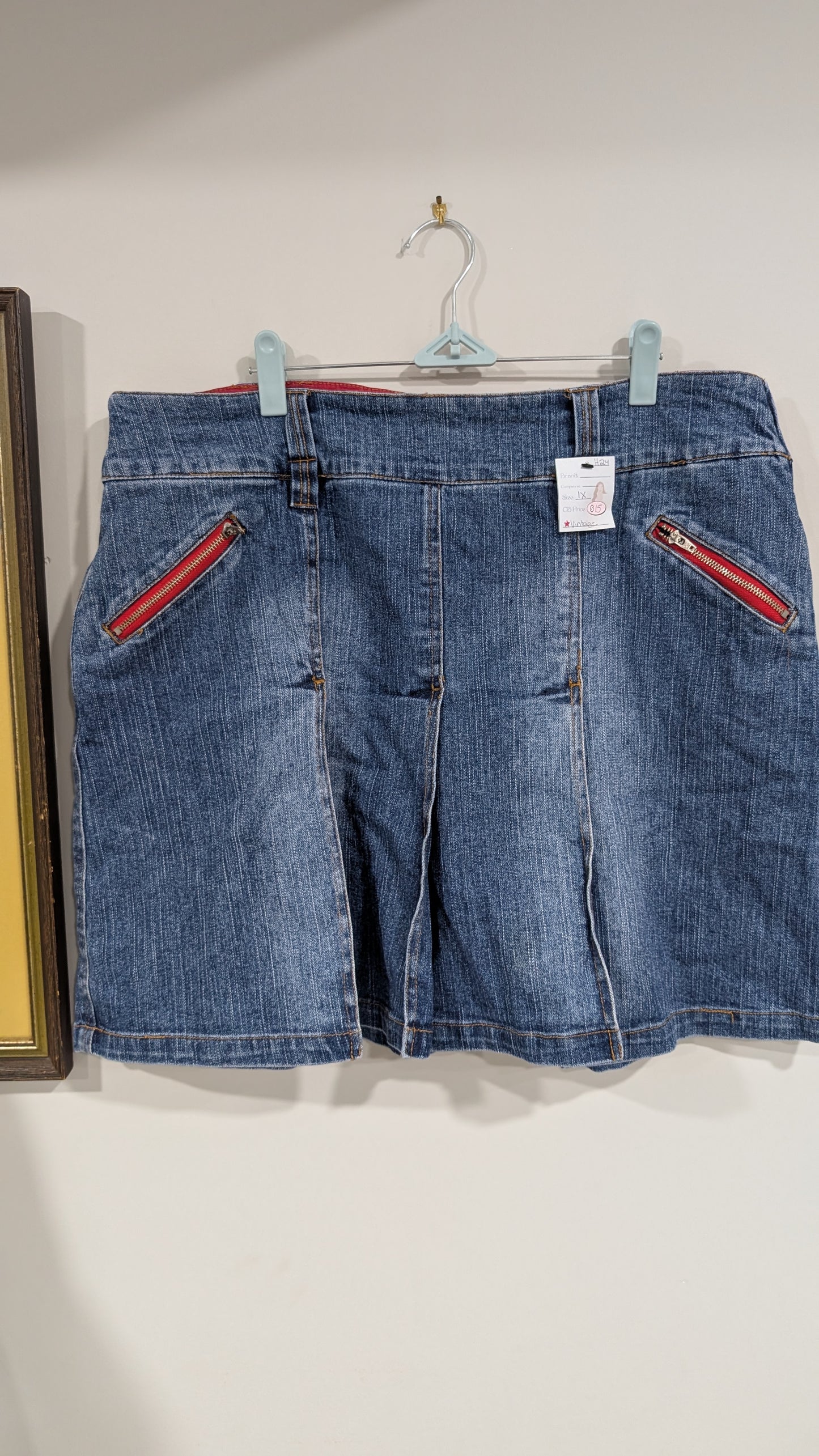 Y2K flared denim skirt