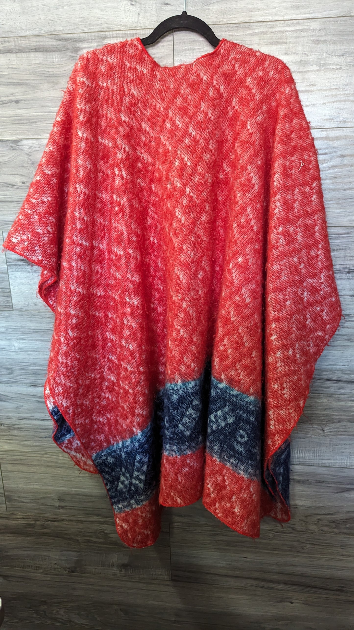 San Marcos Red Patterned Shawl - O/S