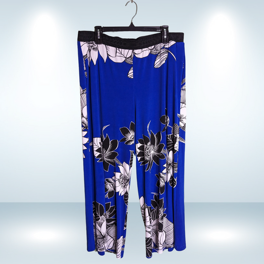 Marallis Vintage Blue Floral Palazzo Pants - Size XXL