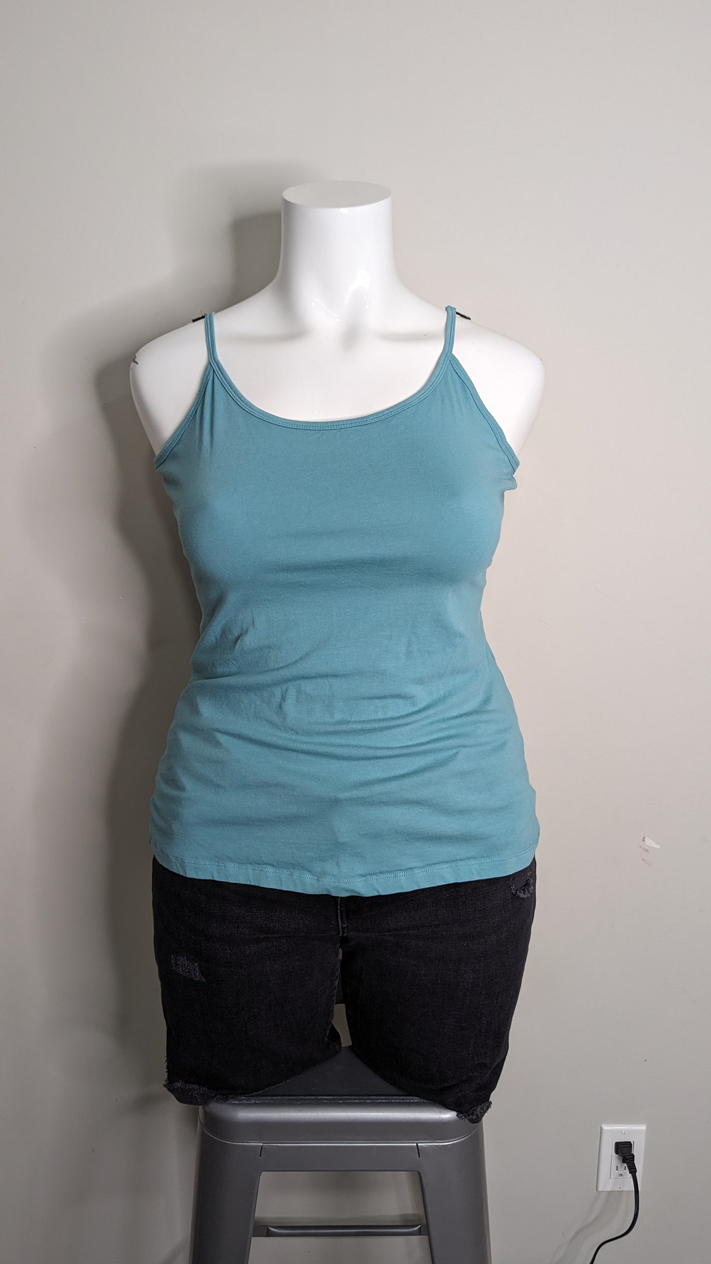 George Basic Adjustable Ice Blue Tank Top/Cami - Size 1X