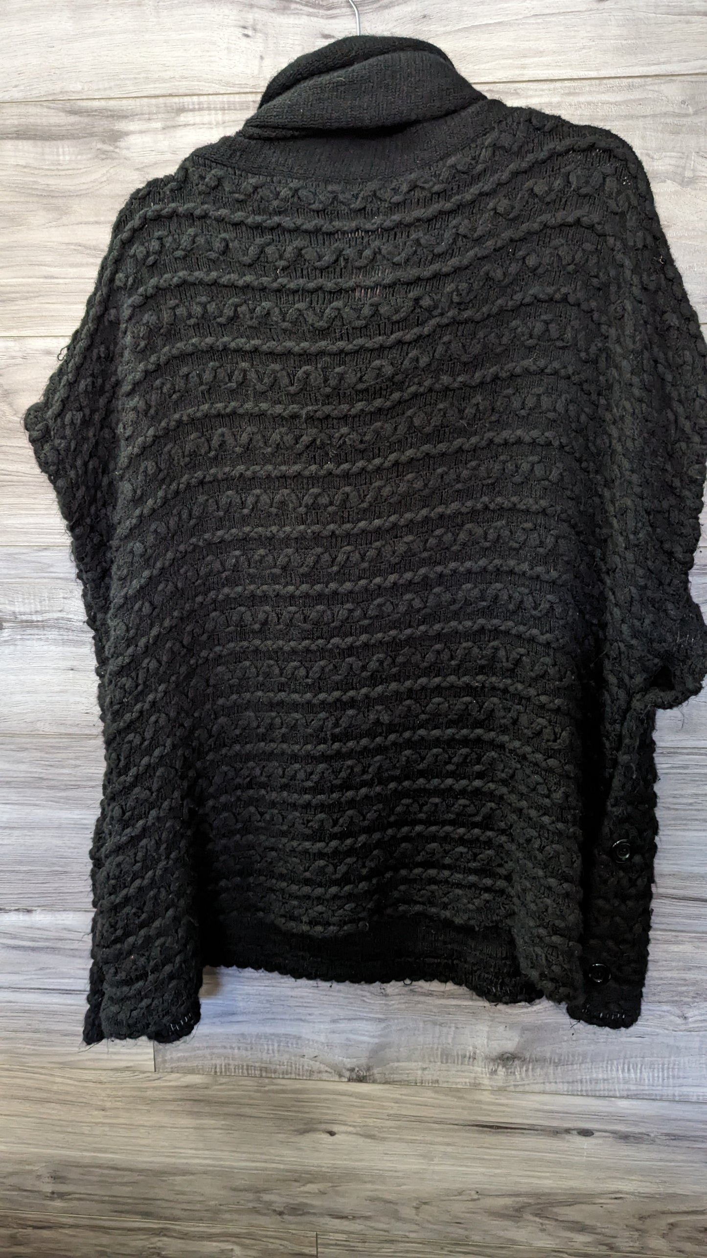 Dark Gray Cable Knit Poncho - One Size Fits Most