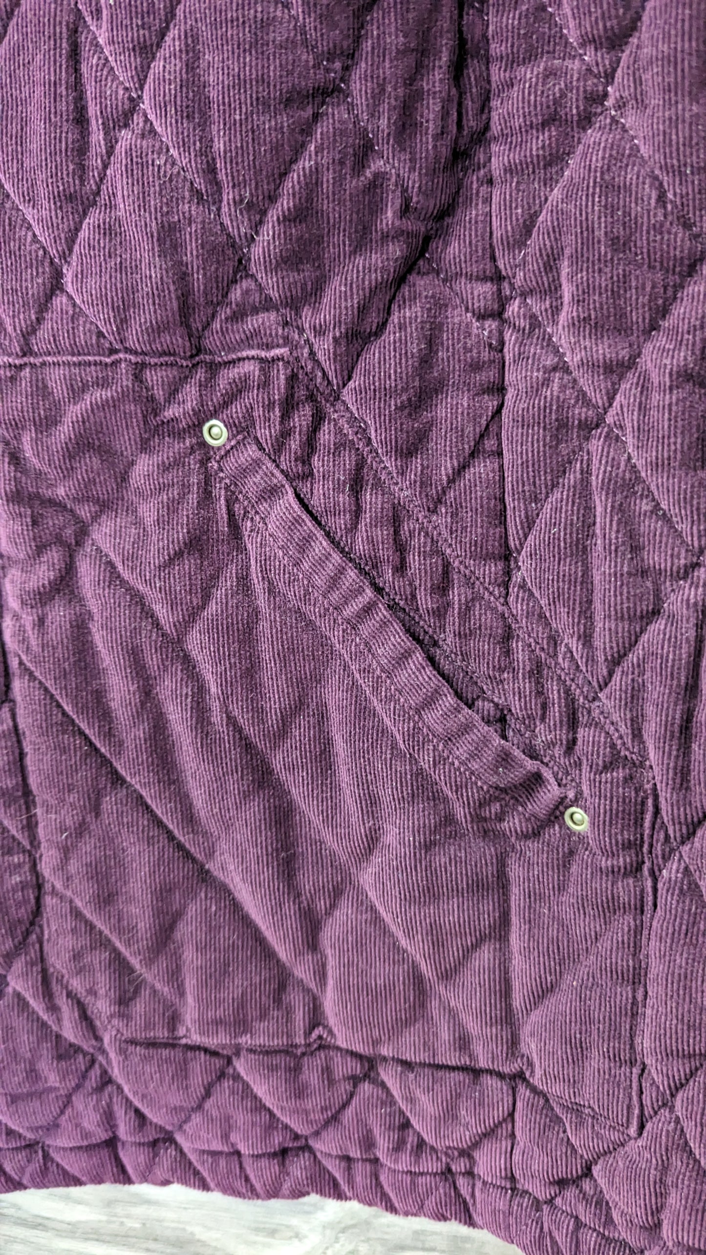 Vintage Corduroy Quilted Purple Cotton Ginny Vest - Plus XL = 3X