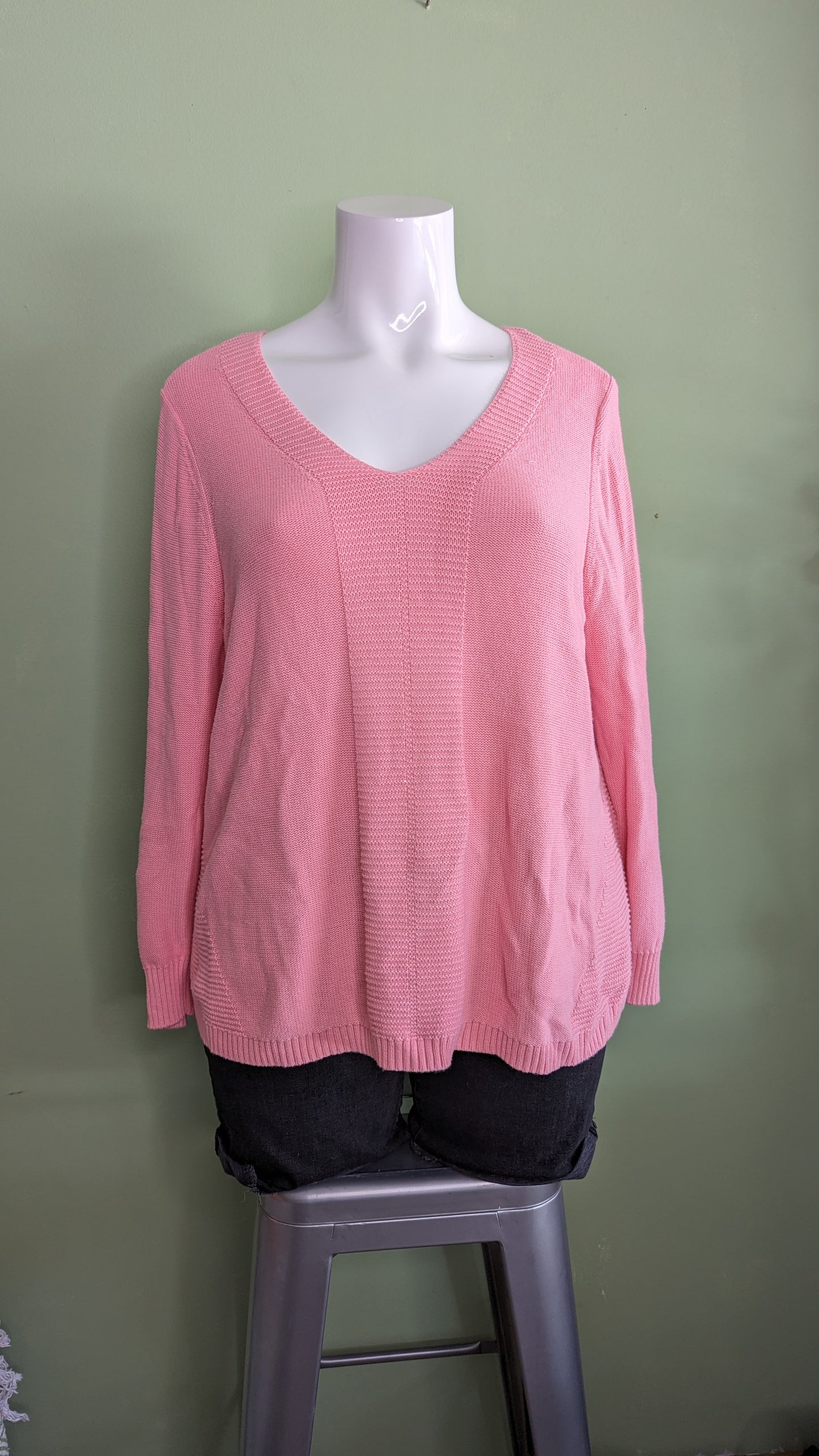 Pennington's 100% Pink Cotton Sweater - Size 2X