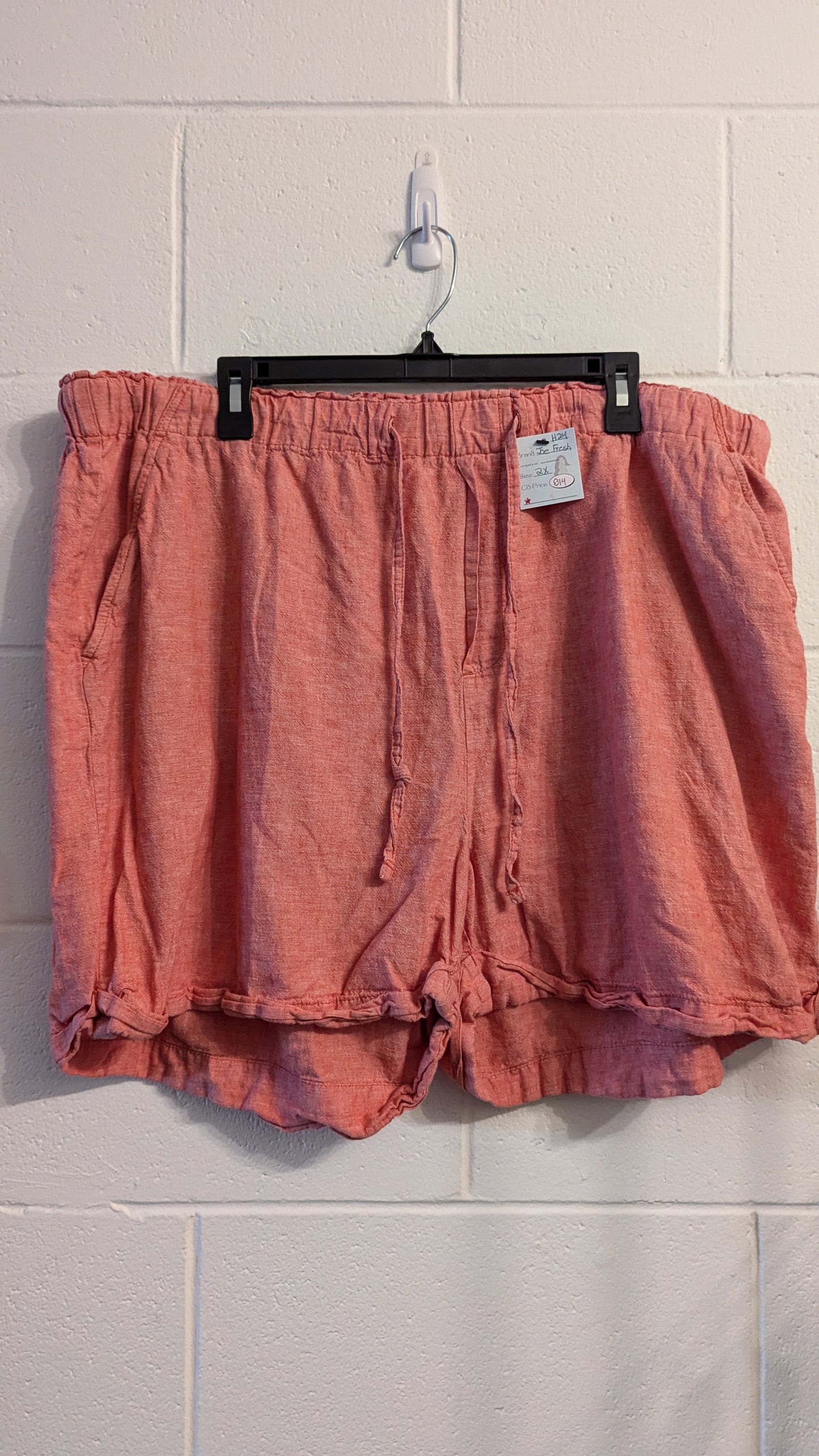 Joe Fresh Peach Linen Blend Shorts - Size 2X