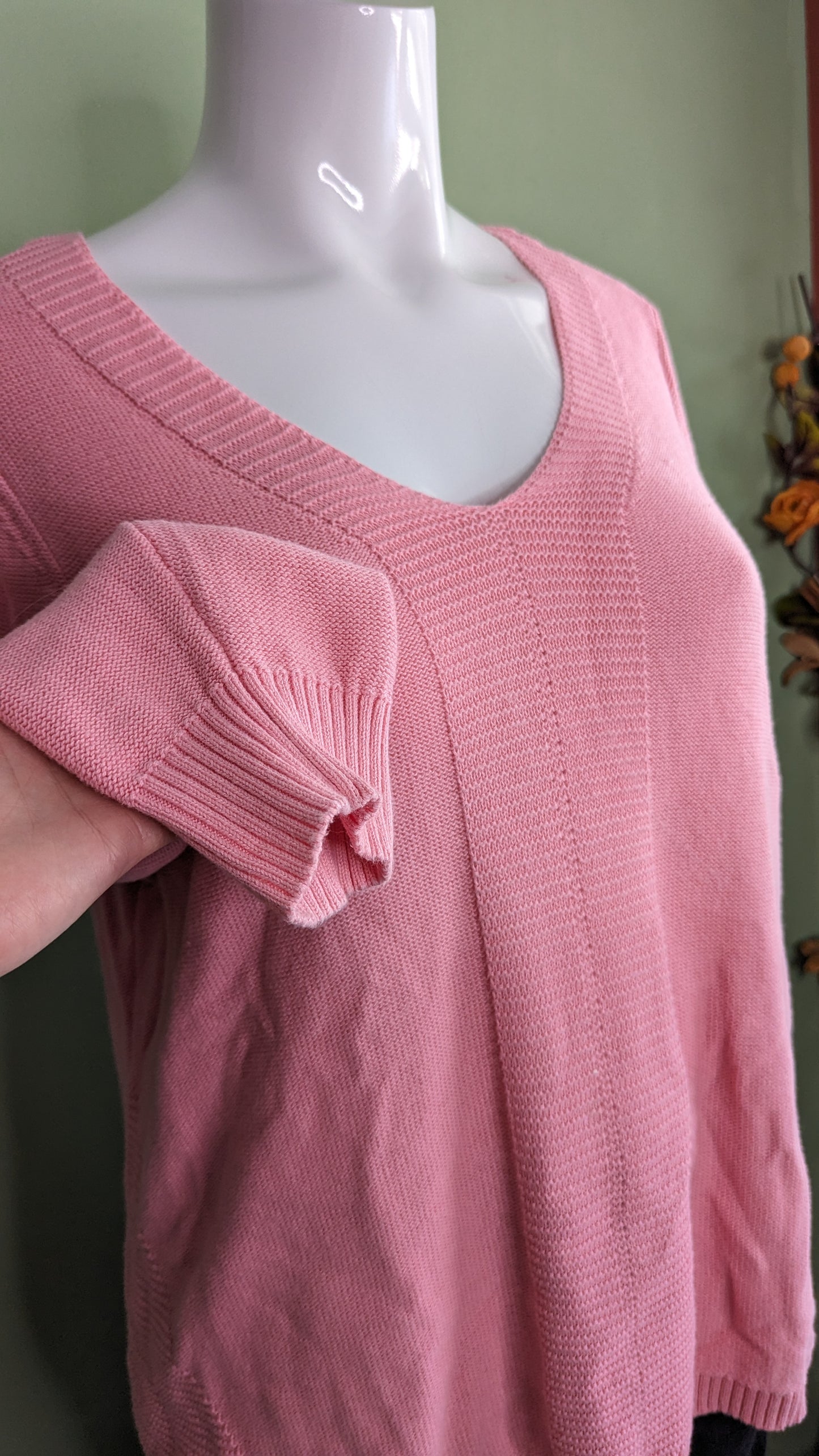 Pennington's 100% Pink Cotton Sweater - Size 2X