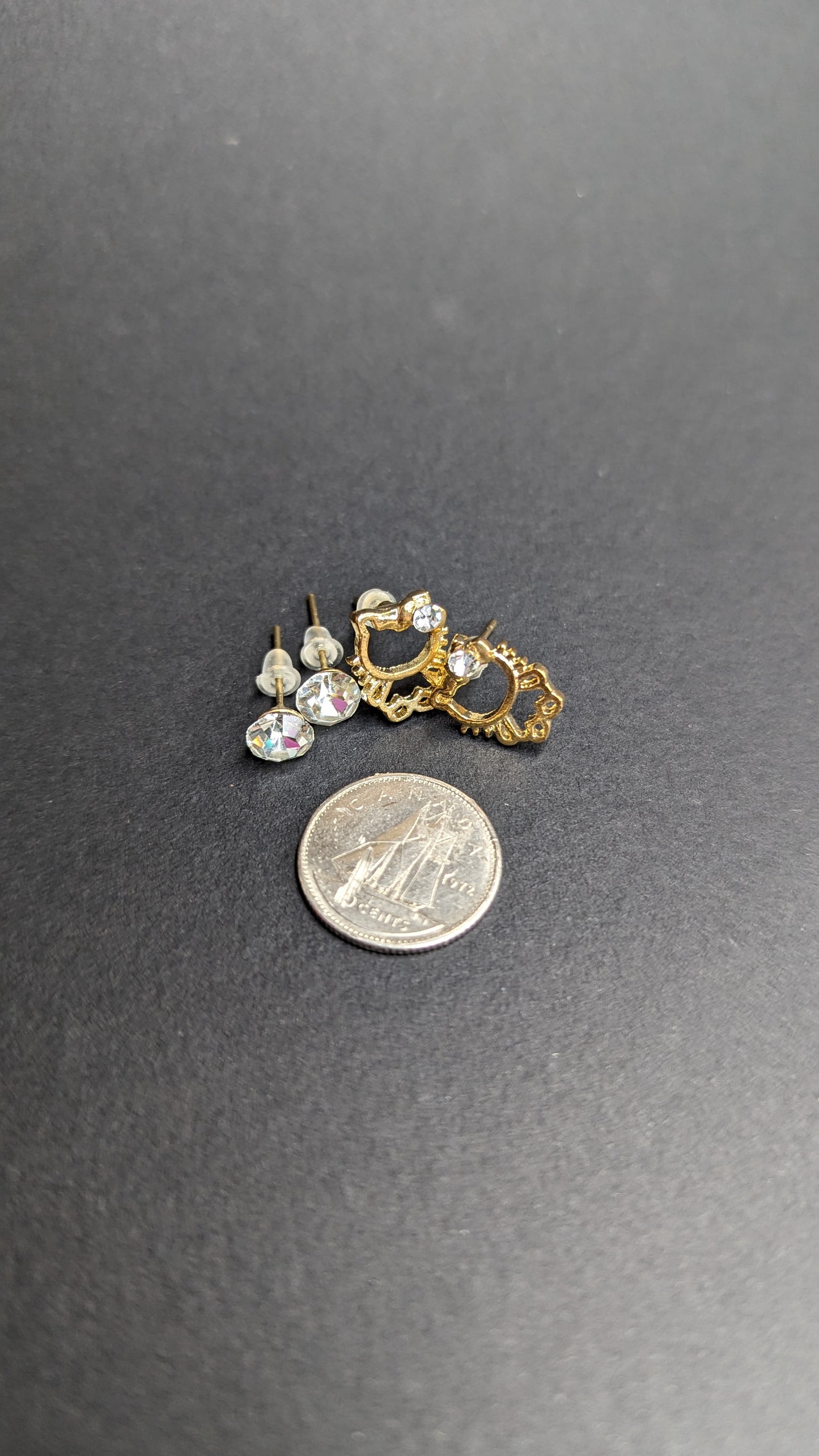 Gold Hello Kitty Inspired Earrings