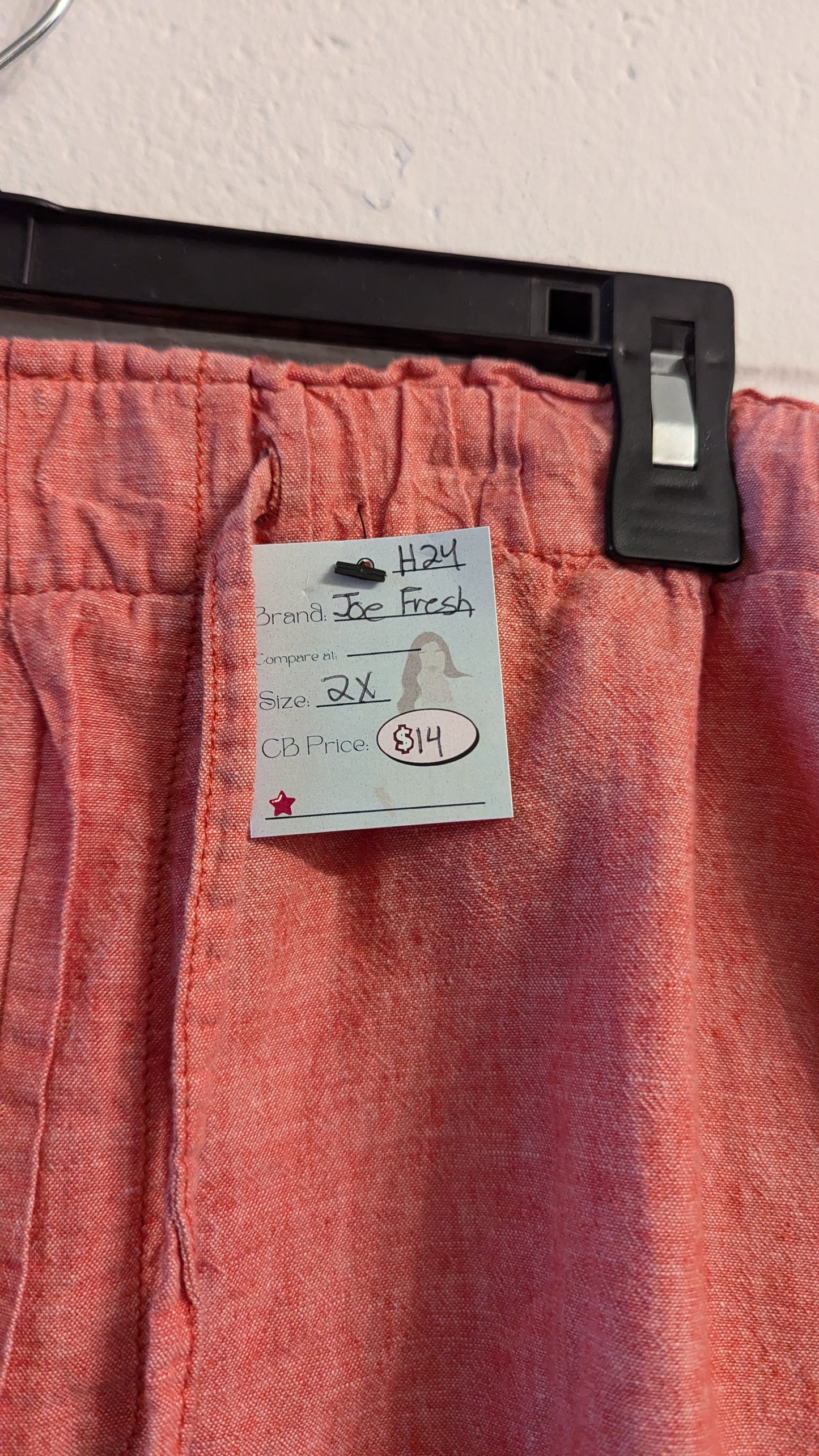 Joe Fresh Peach Linen Blend Shorts - Size 2X