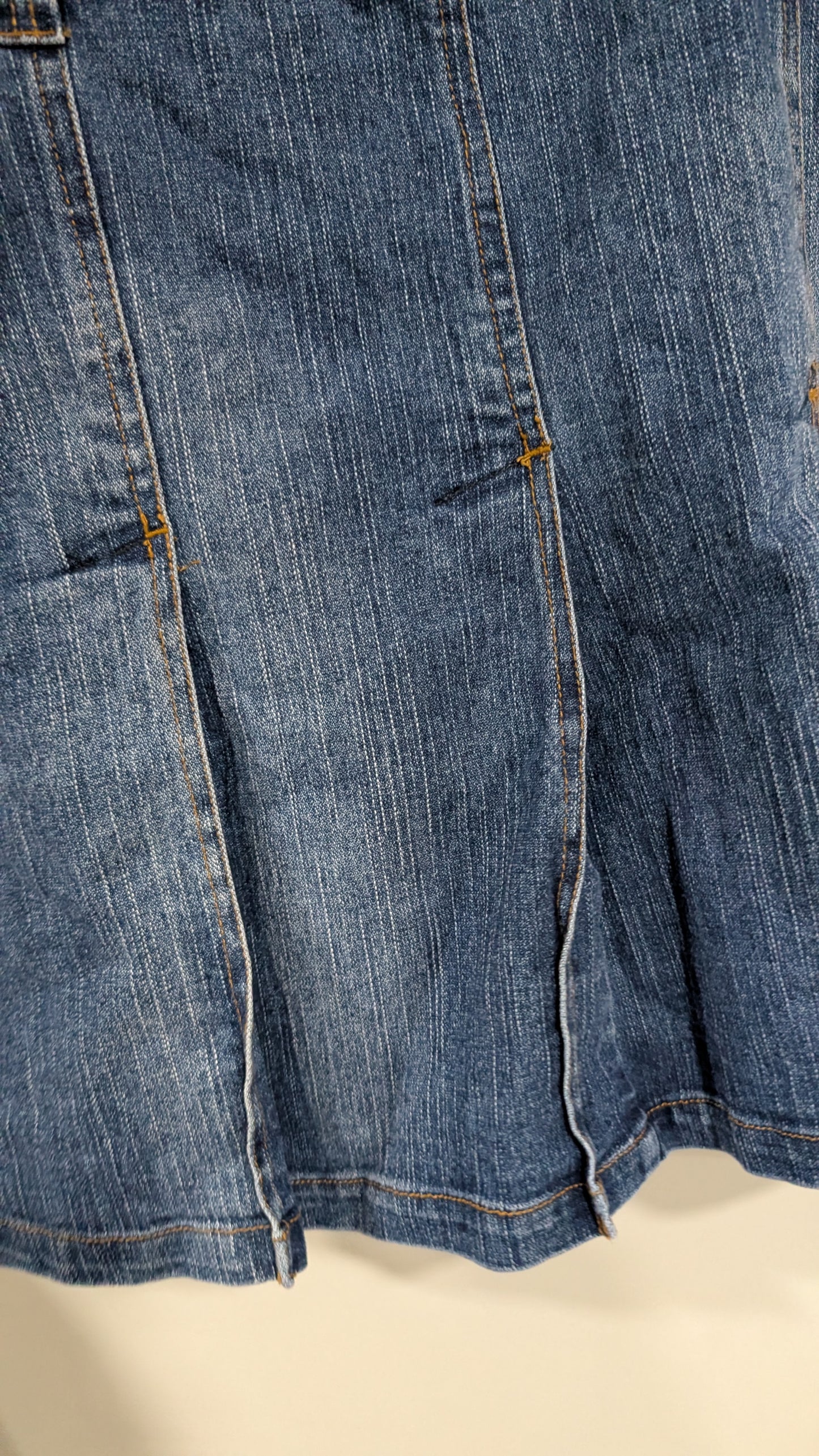 Y2K flared denim skirt