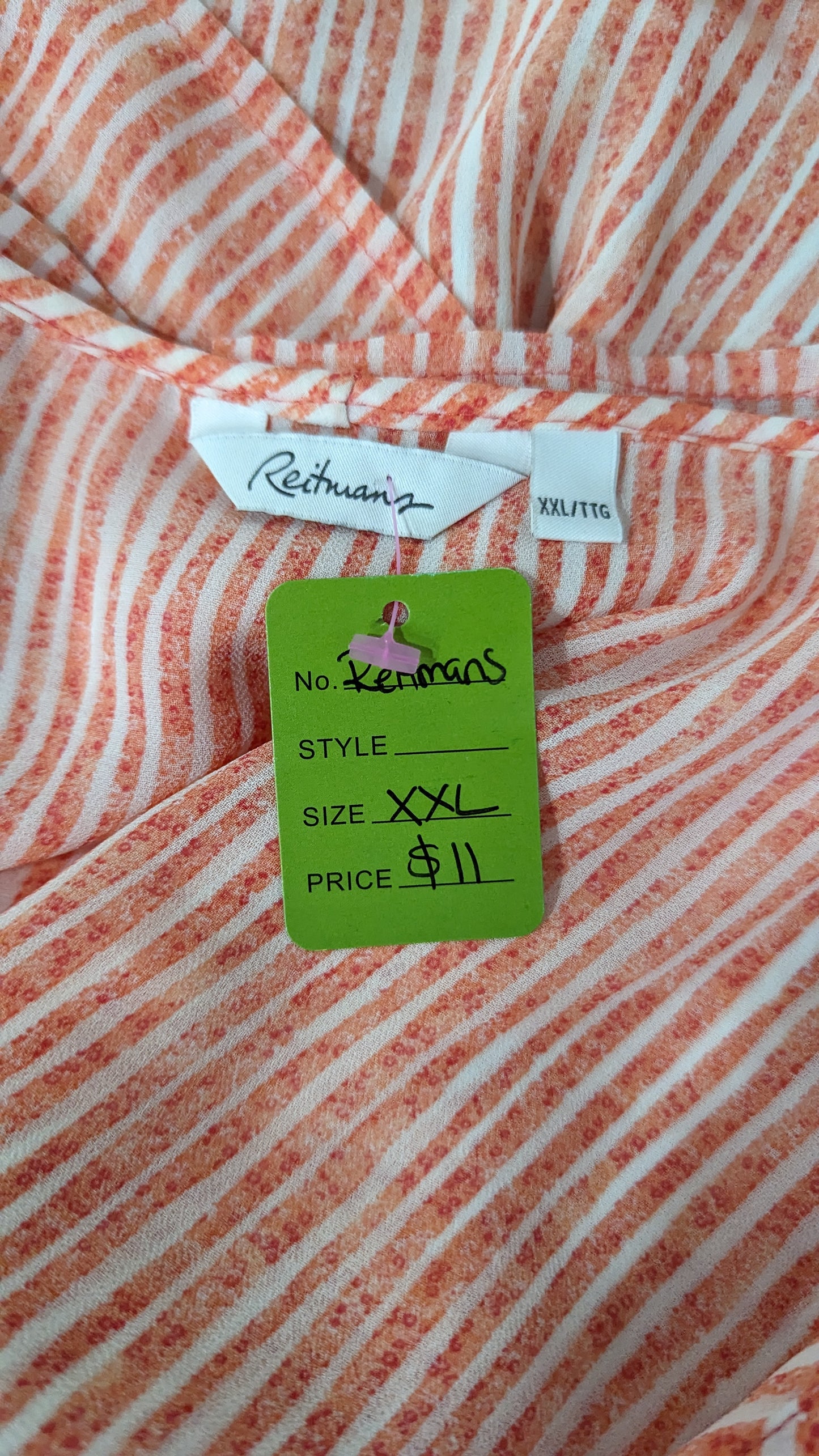 Reitman's Flowy Red and White Striped Tank - Size XXL