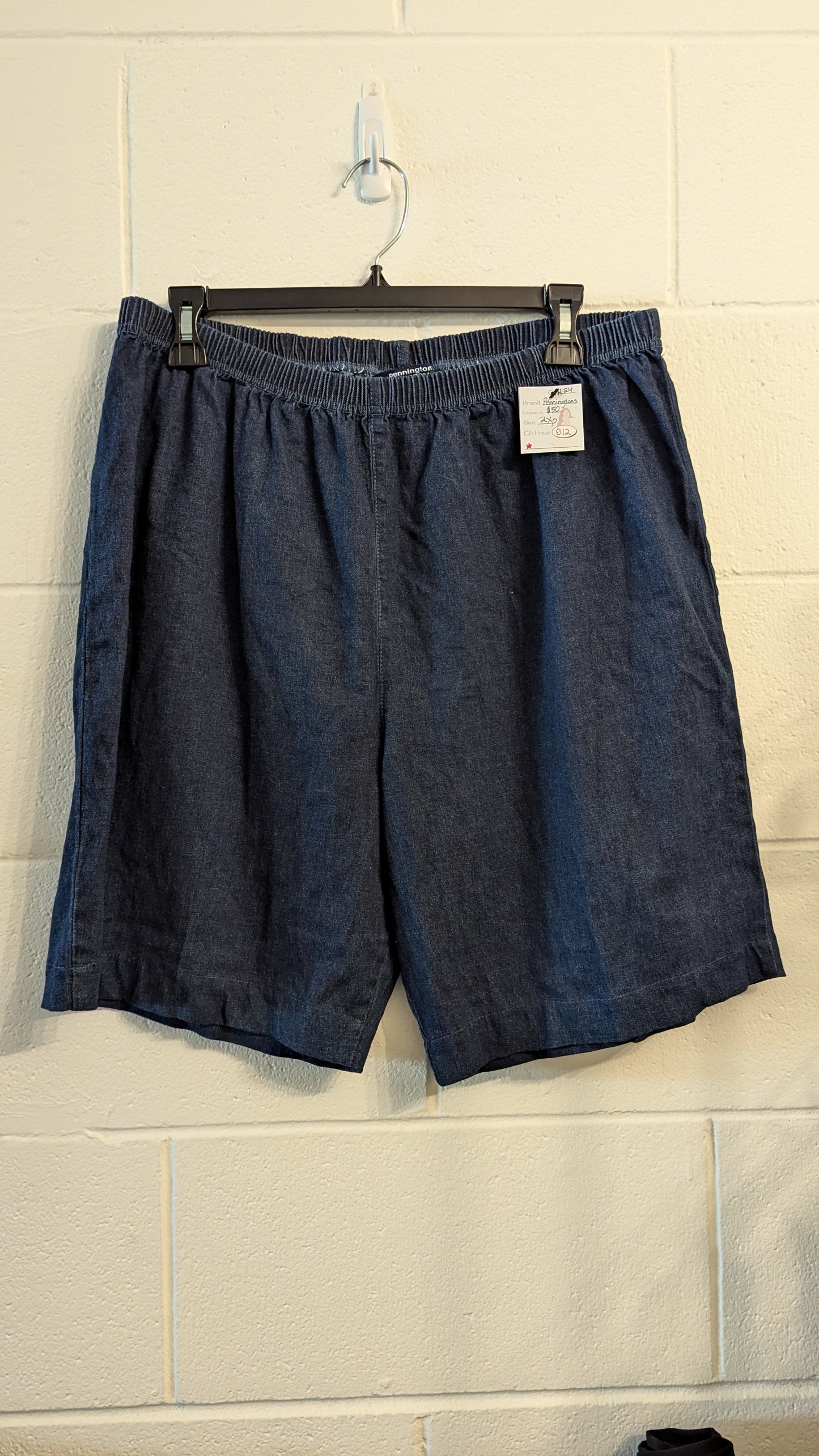 Pennington's Pull On Denim Shorts - Size 2X PETITE