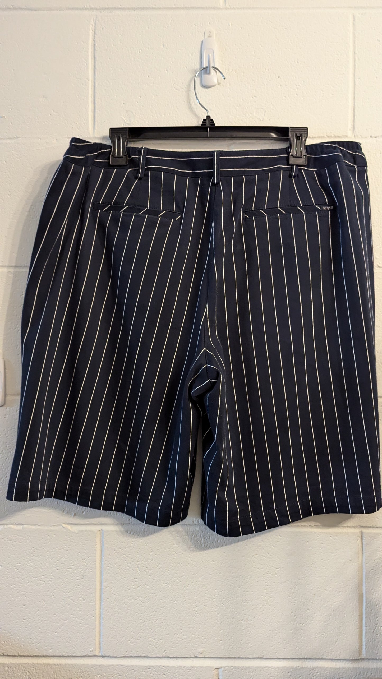 Liz Golf Pin Stripe Bermuda Shorts - Size 16