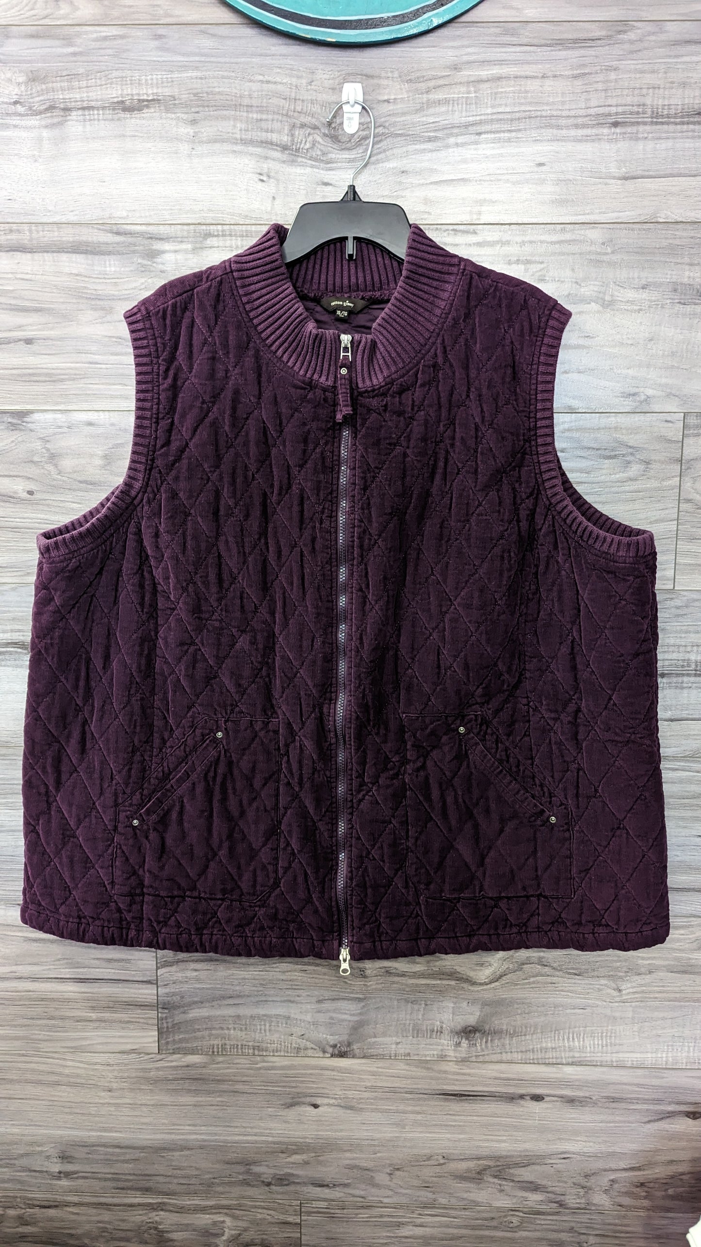 Vintage Corduroy Quilted Purple Cotton Ginny Vest - Plus XL = 3X