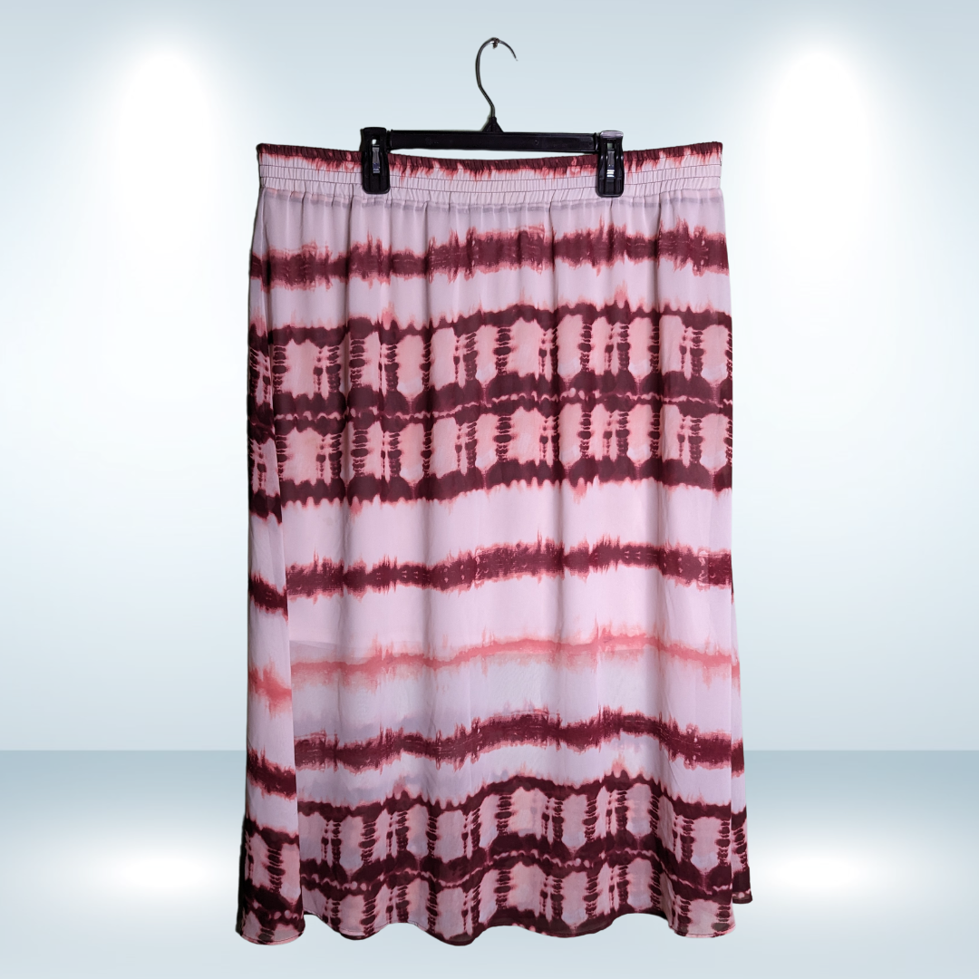 Pennington's MBLM Tess Holliday Red Tie Dye Maxi Skirt - 2X & 4X