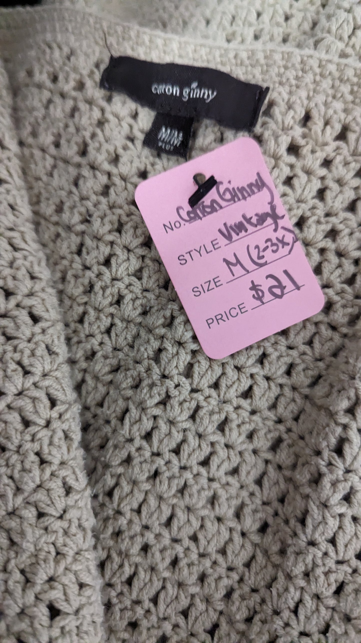 Vintage Cotton Ginny Cardigan - Size M+ (Fits 2X)